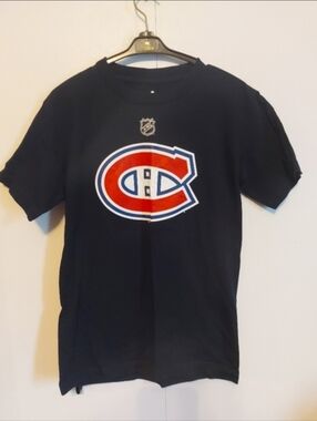 Montreal Canadians 100% Cotton Adidas men's small Habs Fan jersey style Tee